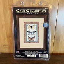 Dimensions Gold Petites Butterfly Triplex CROSS STITCH Kit 6914 New 5 X 7