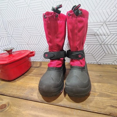 Kamik Youth Snow Boots Size 2 Pink Waterproof Insulated Winter Cold Weather