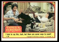 Three's Company 1978 TV Show Topps Sticker Card #34 (NM)