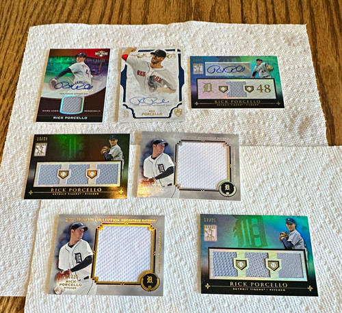 Topps Rick Porcello Autograph and relic lot; Museum, Triple Threads, Archives #d