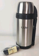 LL Bean 1 Quart Stainless Steel Vacuum Insulated Thermos with Soup Cup