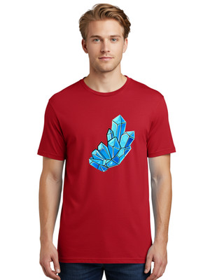 Blue-Crystals Mens Graphic Tee, 100% Cotton, Casual Summer Wear