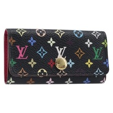 LOUIS VUITTON Monogram Multicolor Multicles 4 Key Case Black M93732 Auth 199235A