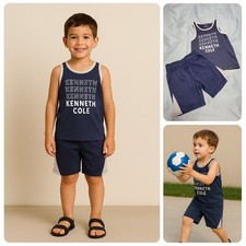 Boys 3T Tank  Shorts Set   Kenneth Cole  Garanimals 2-Piece Outfit, Blue Gray