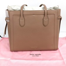 KATE SPADE Knott Large Tote Bag Tan Raw Pecan Shoulder Straps Leather NWT