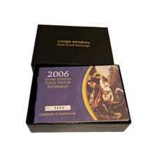 2006 Royal Mint Full Sovereign Gold Proof Box and Coa and Screw Lid Cap. NO COIN