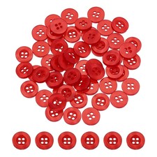 150 Pcs Sewing Buttons, 15/32" 11.5mm Round 4-Hole Flatback Button, Red