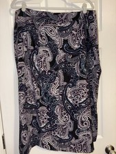 Cato Women s Purple Paisley Microsuede Skirt Front Pockets Back Zip Closure 20w