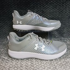 Under Armour Yard Turf Mens Baseball Cleats Shoes Gray White 3025593 102 Sz 10.5