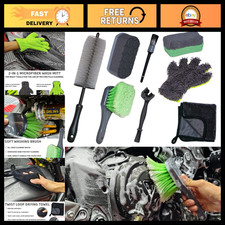 8 Pack Motorcycle Cleaning Kit - Chrome Safe, Engine Tire Care, Detail Tools,