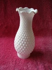 Vintage Replacement Lamp Shade, Hobnail Milk Glass, Ruffled Edges