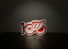 Detroit Red Wings Hockey 100th Anniversary 3D Sign  -- Man Cave Shelf Display