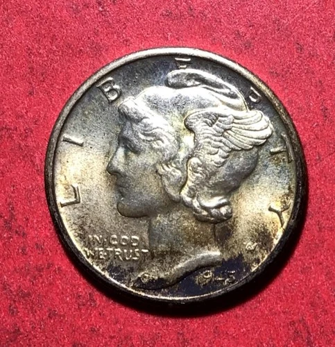 1945D US Mercury SILVER Dime "Denver" Mint! Choice AU! SHARP! Old US Coin!