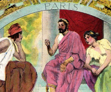 Vintage Linen Postcard Paris Mural Library Of Congress Washington DC