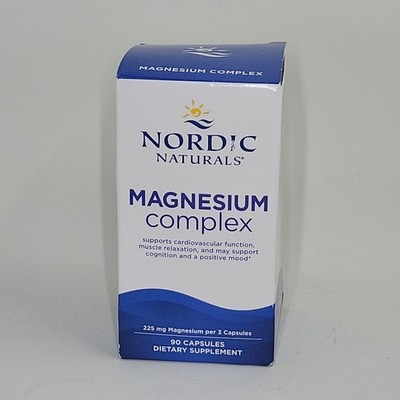 Nordic Naturals Magnesium Complex 90 Capsules EXP 6/27 Cognitive Cardiovascular