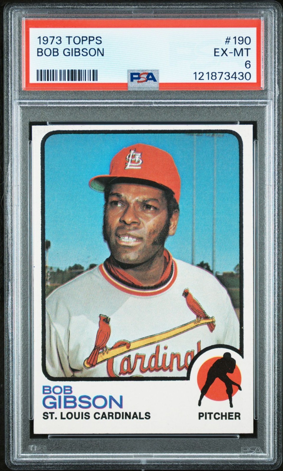 1973 Topps #190 Bob Gibson - Cardinals - PSA 6 - EX-MT - 121873430🔥⚾📈