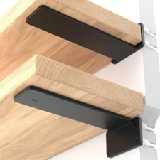 6 Inch Heavy Duty Floating Shelf Bracket, 4 Pack Rustic Industrial Hidden Metal