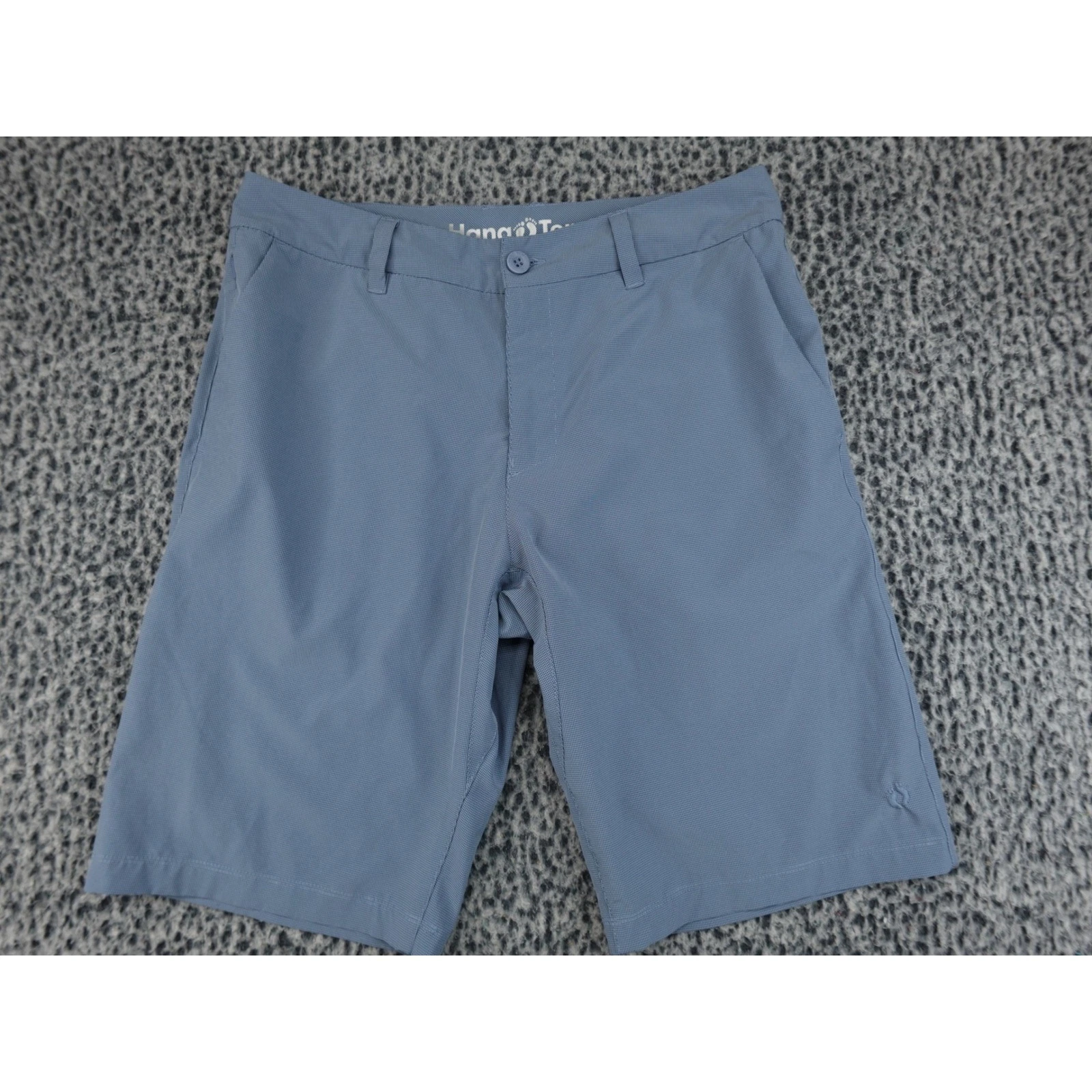 Hang Ten Mens 32 Blue Micro Check Hybrid Walk Shorts Quick Dry Performance Surf