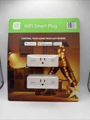 Wemo WiFi Smart Plug 2 Pack White 1068540 Apple HomeKit Alexa Google Assistant