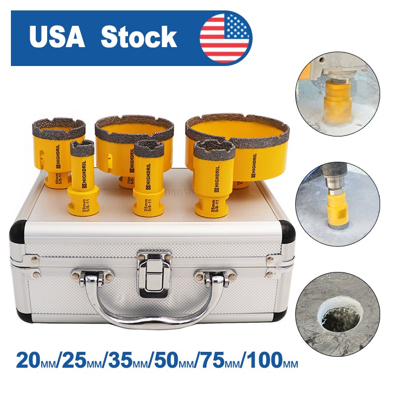 6pcs Diamond Core Drill Bit Hole Cutter 5/8-11 Grinder for Porcelain Tile Marble