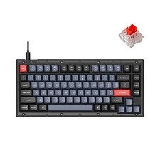KEYCHRON V1 WIRED CUSTOM MECHANICAL KEYBOARD 75% K PRO RED SWITCH - BLACK
