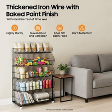 5 Tier Wire Grid Retail Display Shelf Merchandise Display Rack Stand