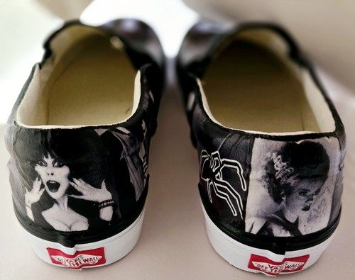 VANS Horror Shoes Hand Detailed Classic Custom Slip On Mens Or Womens - Picture 5 of 6