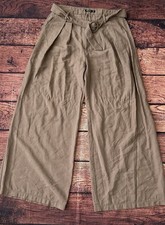 Nasty Gal On The Runway Belted Wide-Leg Pants Sz 12 Brown