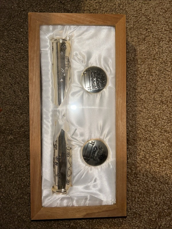 Stephan Baby Rosewood Keepsake Box with Silver Plated Birth Certificate First...