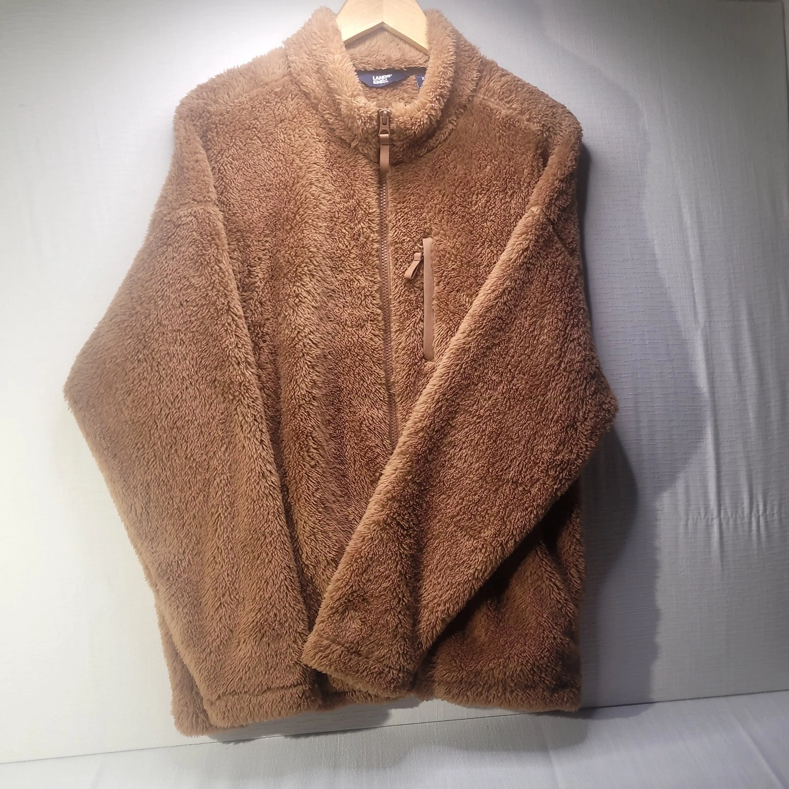 Lands End Jacket unisex XL Full Zip Polyester Mock Neck ⭐️⭐️⭐️⭐️⭐️