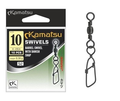 10 Stück | Kamatsu K-264 Karabiner mit Wirbel   Black Nickel, Japan Technology