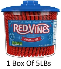 RED VINES Twists Original Red Licorice Bulk Candy Jar 5 lbs. Free Shipping