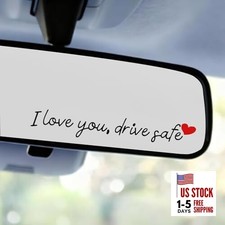 3pcs I Love You Drive Safe Mirror Sticker, Car Rearview Mirror Decal Safe Black