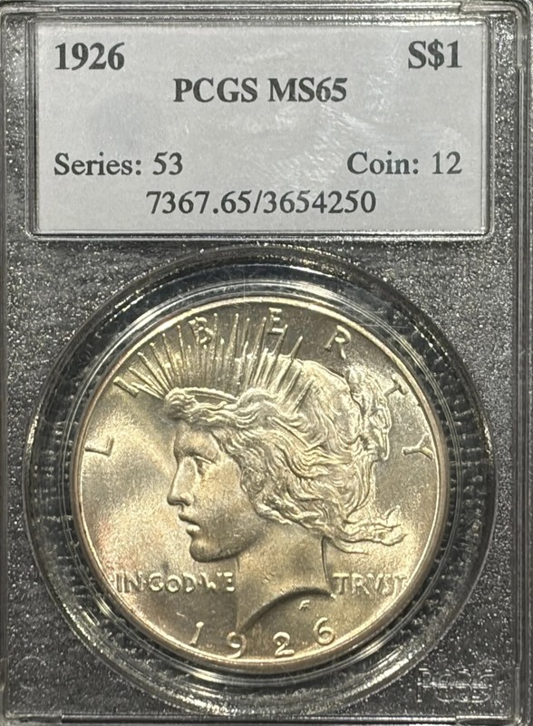 1926 PEACE DOLLAR PCGS MS65