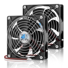 120mm 12V DC Cooling Fan Dual Ball Bearing 1800RPM 2 Pack for Electronics