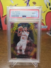 2022-23 Panini Select Premier Level Trae Young #166 Gold Disco Prizm /10. PSA 10