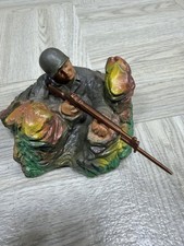 JH MILLER SOLDIER Figurine Foxhole Trench 1950 W Rifle