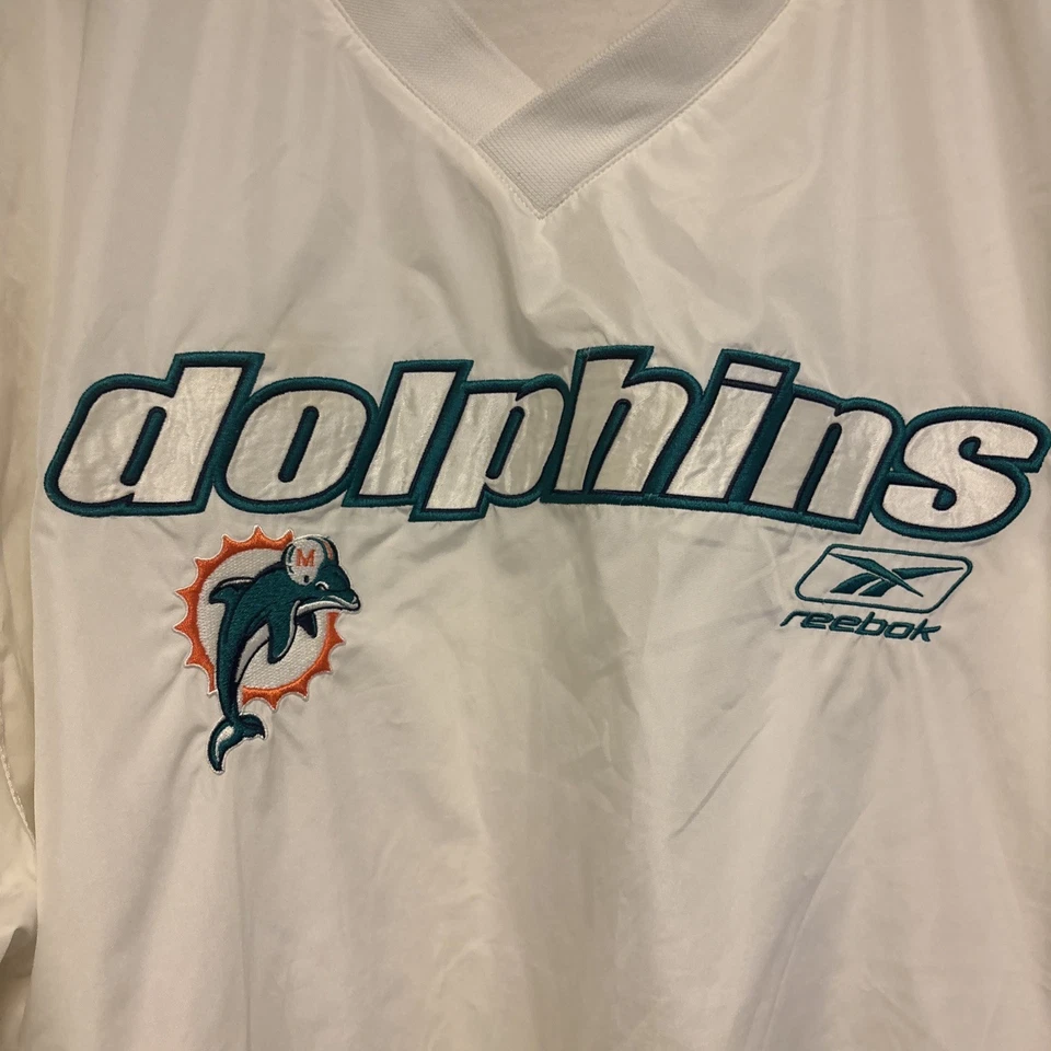 Chaqueta cortavientos vintage de la NFL marca Reebok talla L para hombre Miami Dolphins Foto 4 de 4