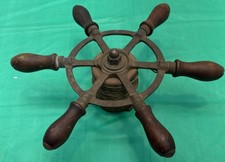 Antique 12 Ship Boat Steering Wheel Brass Wood Nautical 6 Handle Criss Craft
