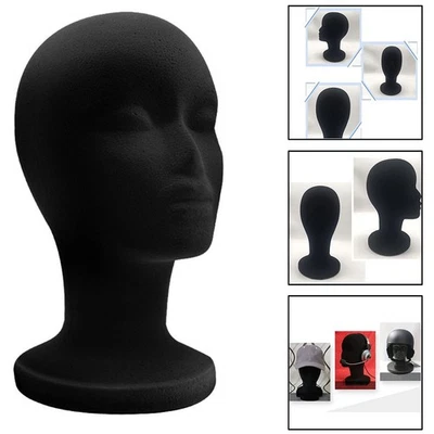 Aesthetic Display with Lightweight Black Velvet Foamed Mannequin Heads