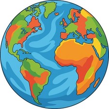 30 Custom Colorful Earth Personalized Address Labels