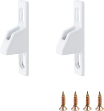 2 Pack Sliding Door Lock Keeper White Zinc Latch Replacement 55mm with Screws