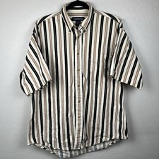 Vintage Crossings Short Sleeve Shirt Men  s Sz L Button Up Striped Single Stitch