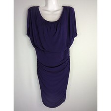Carole Little Womens Ruched Dress Purple Size 12 NWOT Party Work Wedding Guest