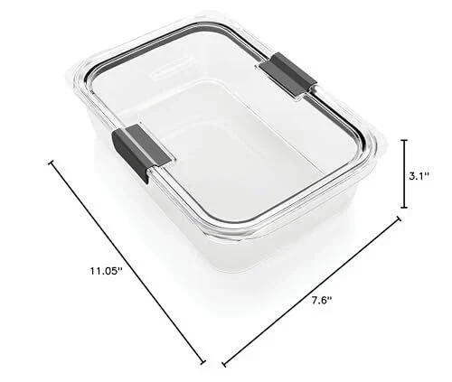 Contenedor de almacenamiento de alimentos Rubbermaid Brilliance de 9,6 tazas diseño a prueba de fugas sin BPA Foto 2 de 4