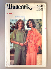 Vintage 70s Butterick 5341 Sewing Pattern Misses' Blouse Size M UNCUT