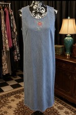 Studio Ease Size 10 Women’s Embroidered Dress Jumper Maxi 36” Bust