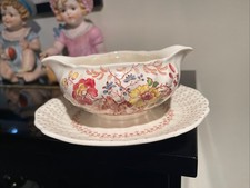 Vintage Royal Doulton Grantham 5477 16 Oz Gravy Boat And Under Plate