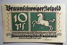 10 Pfennig emergency money Brunswick emergency note 1921 money voucher note