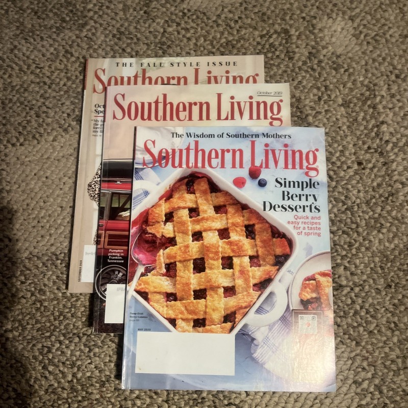 Southern Living Magazine Lot 3 Issues 2019-2020